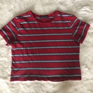 Red striped Brandy Melville cropped tee